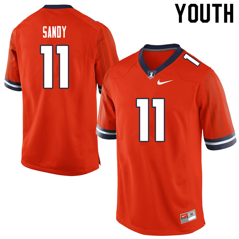 Youth #11 Carlos Sandy Illinois Fighting Illini College Football Jerseys Sale-Orange